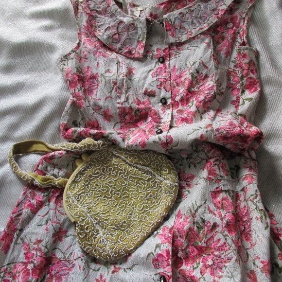 VINTAGES 50S 💯 COTTON FLORAL DRESS NEW  10/12  WAIST 32 ALINE - Picture 1 of 15